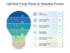 Light bulb puzzle pieces for marketing process