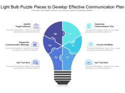 Light bulb puzzle pieces to develop effective communication plan