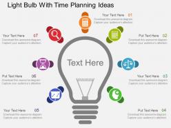 Light bulb with time planning ideas flat powerpoint design