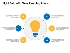 Light Bulb With Time Planning Ideas Innovation Management Ppt Powerpoint Samples