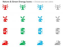 Light house windmill nuclear energy recycle ppt icons graphics