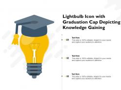 Lightbulb icon with graduation cap depicting knowledge gaining