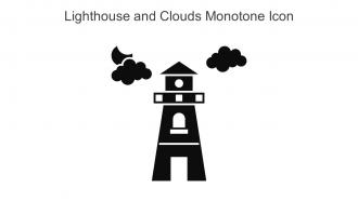 Lighthouse And Clouds Monotone Icon In Powerpoint Pptx Png And Editable Eps Format