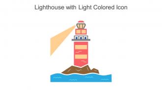 Lighthouse With Light Colored Icon In Powerpoint Pptx Png And Editable Eps Format