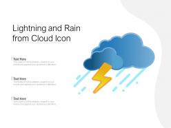Lightning and rain from cloud icon