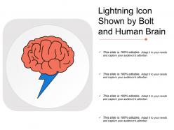Lightning icon shown by bolt and human brain