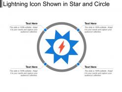 Lightning icon shown in star and circle