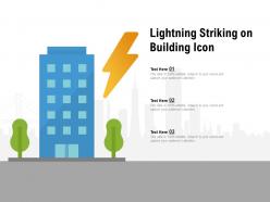 Lightning striking on building icon