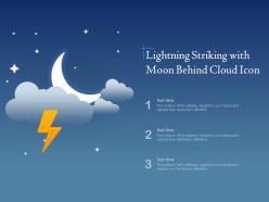 Lightning striking with moon behind cloud icon