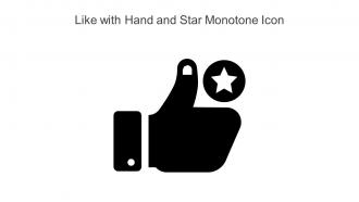 Like With Hand And Star Monotone Icon