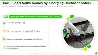 Lime juicers make money by charging electric scooters lime investor funding elevator