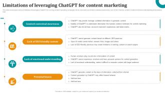 Limitations Of Leveraging ChatGPT For Content OpenAI ChatGPT To Transform Business ChatGPT SS