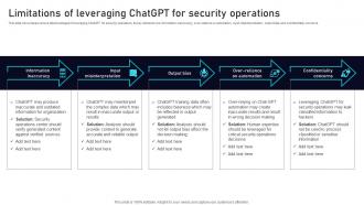Limitations Of Leveraging ChatGPT For Security Operations Leveraging ChatGPT AI SS V