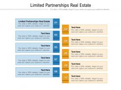 Limited partnerships real estate ppt powerpoint presentation visual aids styles cpb
