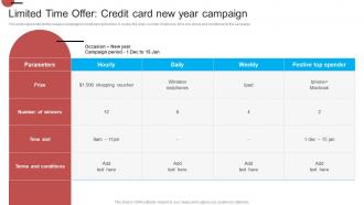 Limited Time Offer Credit Card New Year Campaign Introduction Of Effective Strategy SS V