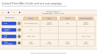 Limited Time Offer Credit Card New Year Implementation Of Successful Credit Card Strategy SS V