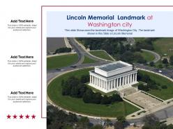 Lincoln memorial landmark at washington city ppt template