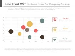 Line chart with business icons for company services flat powerpoint design