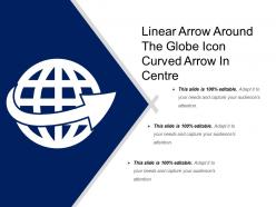 Linear arrow around the globe icon curved arrow in center