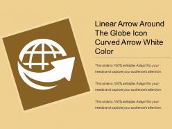 Linear arrow around the globe icon curved arrow white color
