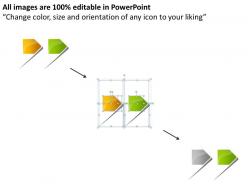 Linear arrow program flow diagram 2 stages sample charts vision powerpoint slides