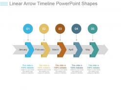 Linear arrow timeline powerpoint shapes