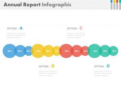 Linear chart for annual report infographics powerpoint slides