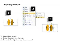 Linear diagram consists of 2 stages process flow chart template powerpoint slides