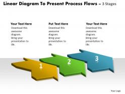 Linear Diagram To Present Process Flows 3 Stages New Product Chart Powerpoint Templates