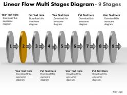 Linear flow 9 stages diagram free powerpoint templates