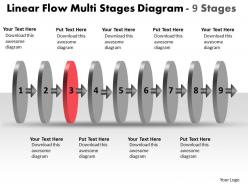 Linear flow 9 stages diagram free powerpoint templates