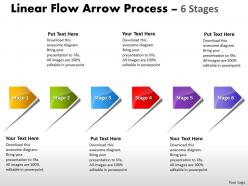 Linear flow arrow process 6 stages 62