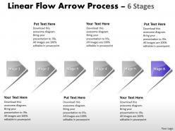 Linear flow arrow process 6 stages 62
