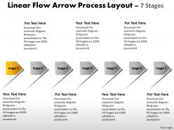 Linear flow arrow process layout 7 stages home electrical wiring powerpoint slides