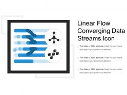 Linear flow converging data streams icon