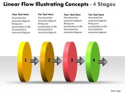 Linear flow illustrating concepts 4 stages chart free powerpoint templates