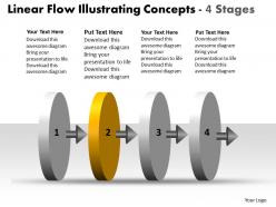 Linear flow illustrating concepts 4 stages chart free powerpoint templates