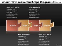 Linear Flow Sequential Steps Diagram 4 Stages Oil Chart Powerpoint Templates