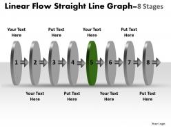 Linear flow straight graph 8 stages inspection business powerpoint templates
