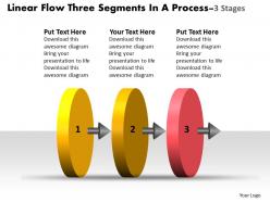 Linear flow three segments process charts examples powerpoint templates