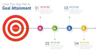 Linear Four Step Path To Goal Attainment Infographic Powerpoint Template