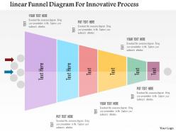 Linear funnel diagram for innovative process flat powerpoint design
