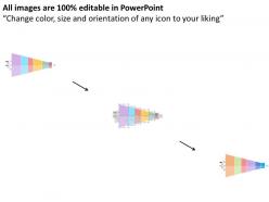 Linear funnel diagram for innovative process flat powerpoint design