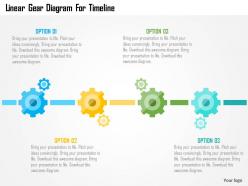 Linear gear diagram for timeline flat powerpoint design