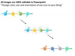 Linear gear diagram for timeline flat powerpoint design