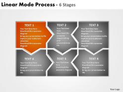 Linear mode process 6 stages powerpoint templates graphics slides 0712