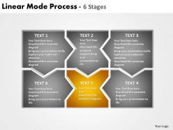 Linear mode process 6 stages powerpoint templates graphics slides 0712