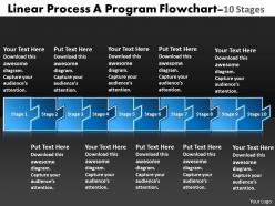 Linear Process Program Flowchart 10 Stages Powerpoint Slides