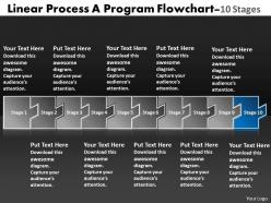 Linear process program flowchart 10 stages powerpoint slides