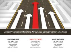 Linear progression marching arrows in a linear fashion on a road